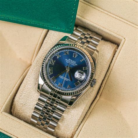 rolex blue roman dial